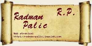 Radman Palić vizit kartica